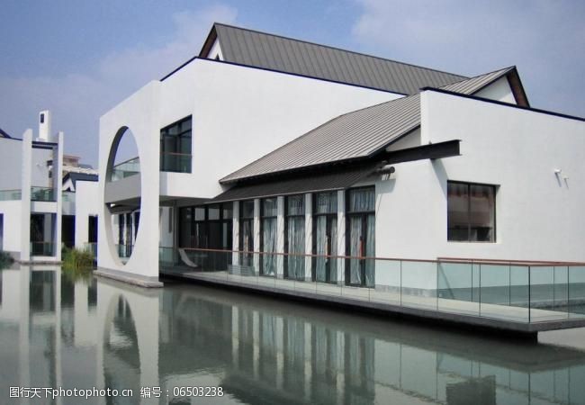 現代風格的徽派建筑圖片